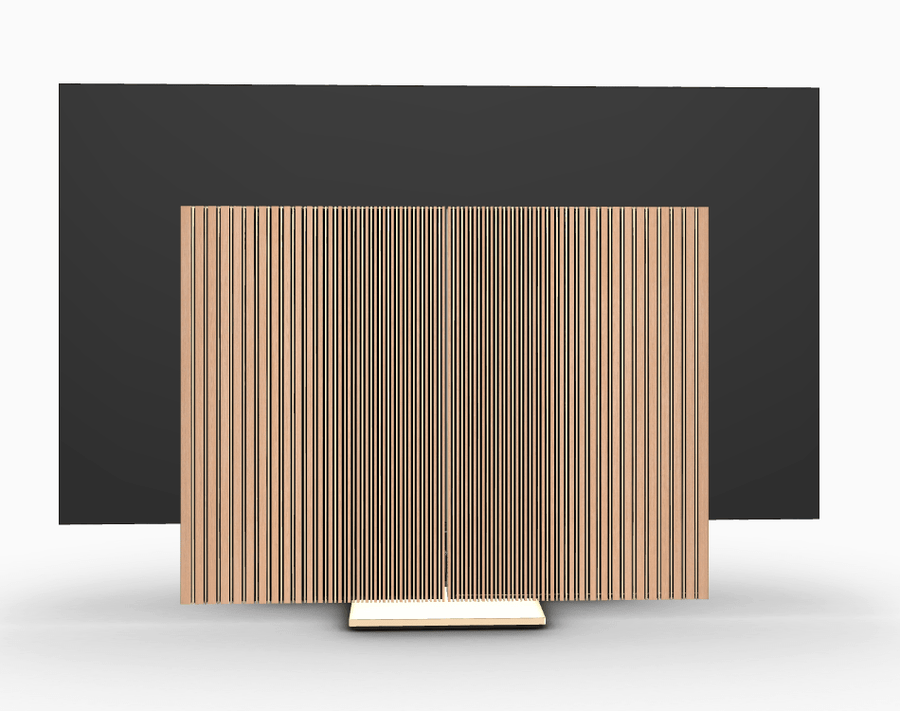 Bang & Olufsen Television Floor Stand / Gold Tone/Light Oak Wood Cover / 65