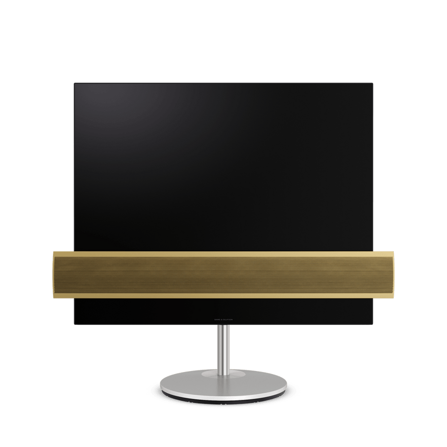 Bang & Olufsen Television Motorised Floor Stand / Brass Tone Aluminium / 55