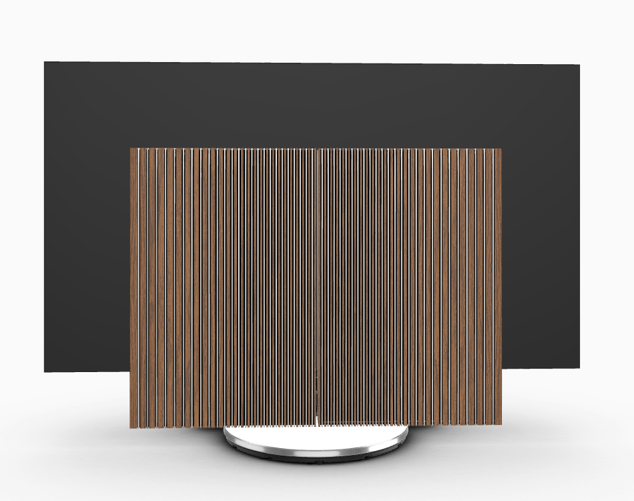 Bang & Olufsen Television Motorised Floor Stand / Silver/Oak Wood Cover / 65
